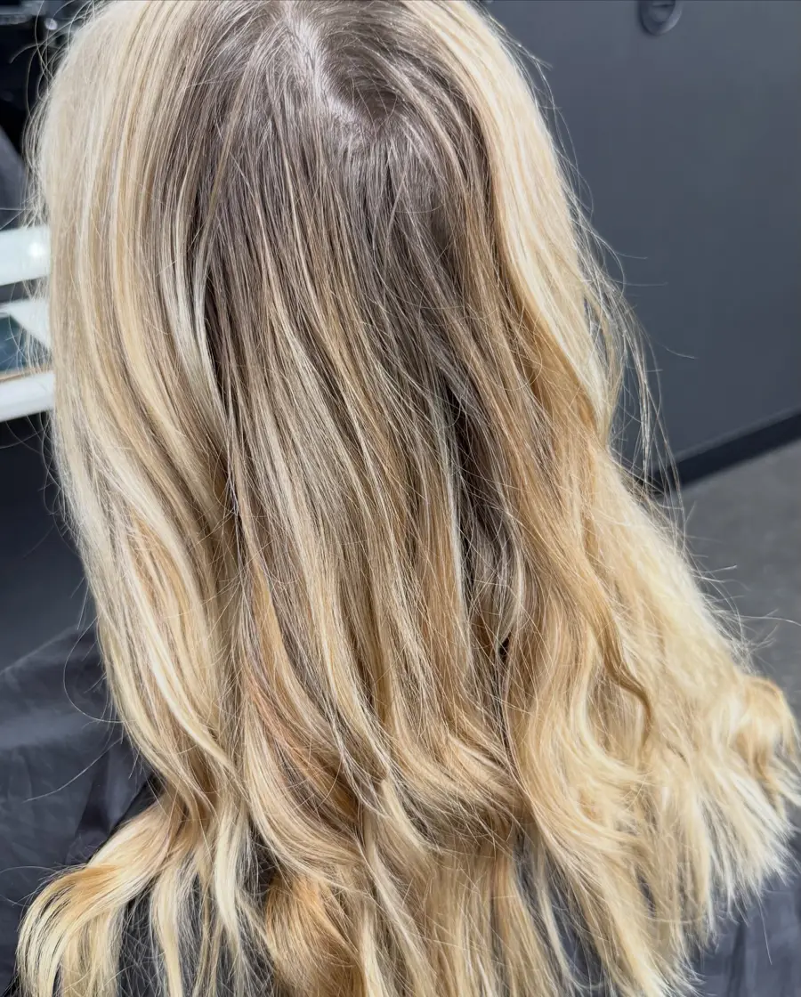 Before: client's hair prior to colour and blonding at Bleach Please hair salon in Charlestown